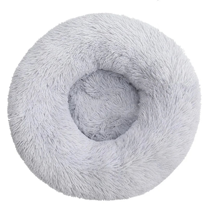 A dusty pink warming plush donut dog bed — supplier photograph 20 of 20