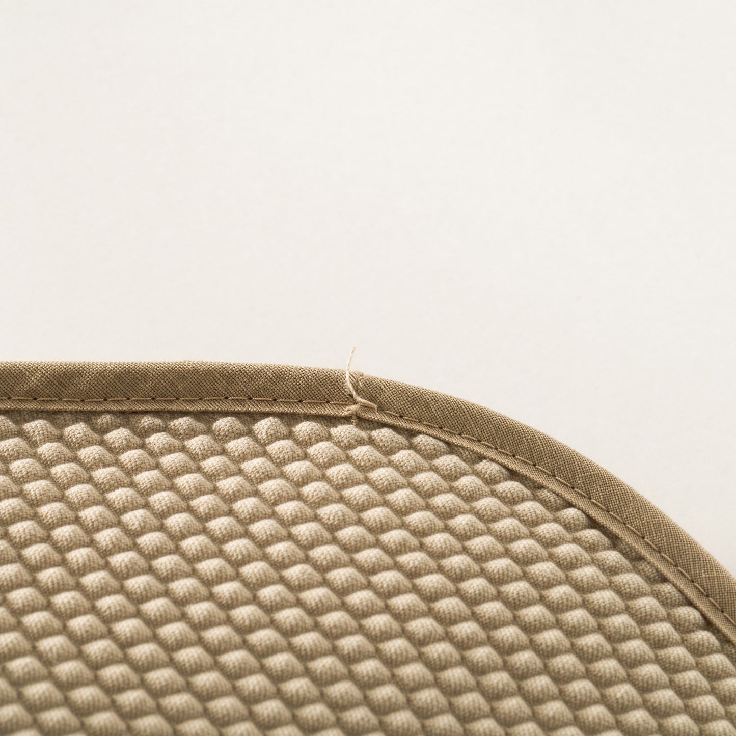 Close-up of the bound edge and its topstitch
