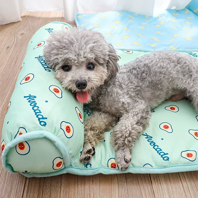 A mint green cooling ice silk mat for dogs — supplier photograph 7 of 8
