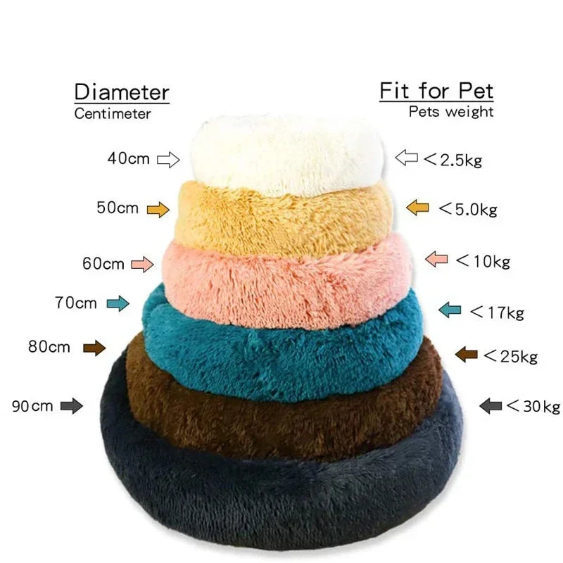 A dusty pink warming plush donut dog bed — supplier photograph 3 of 20