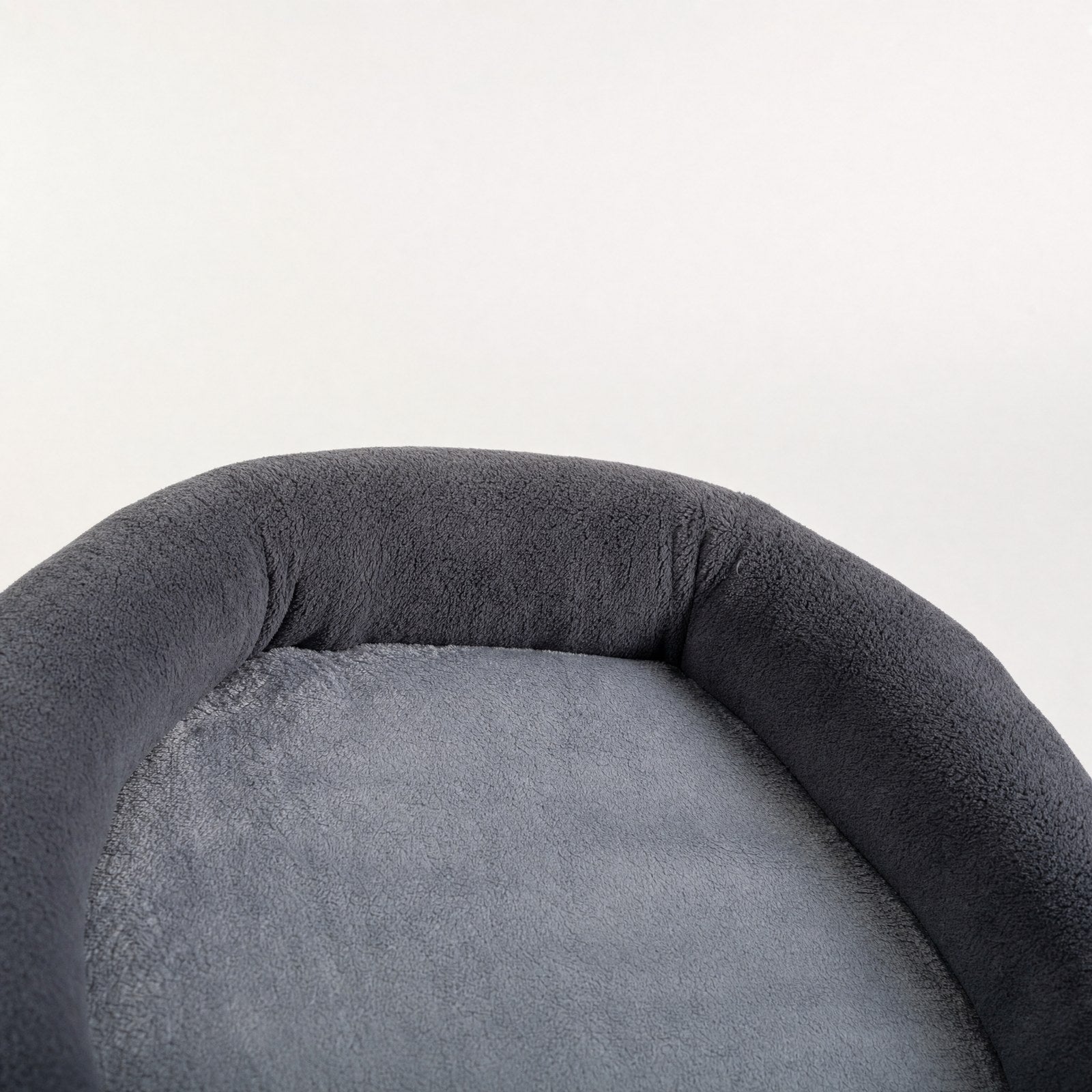 Looking into the bed, the rim pressed down to show its depth