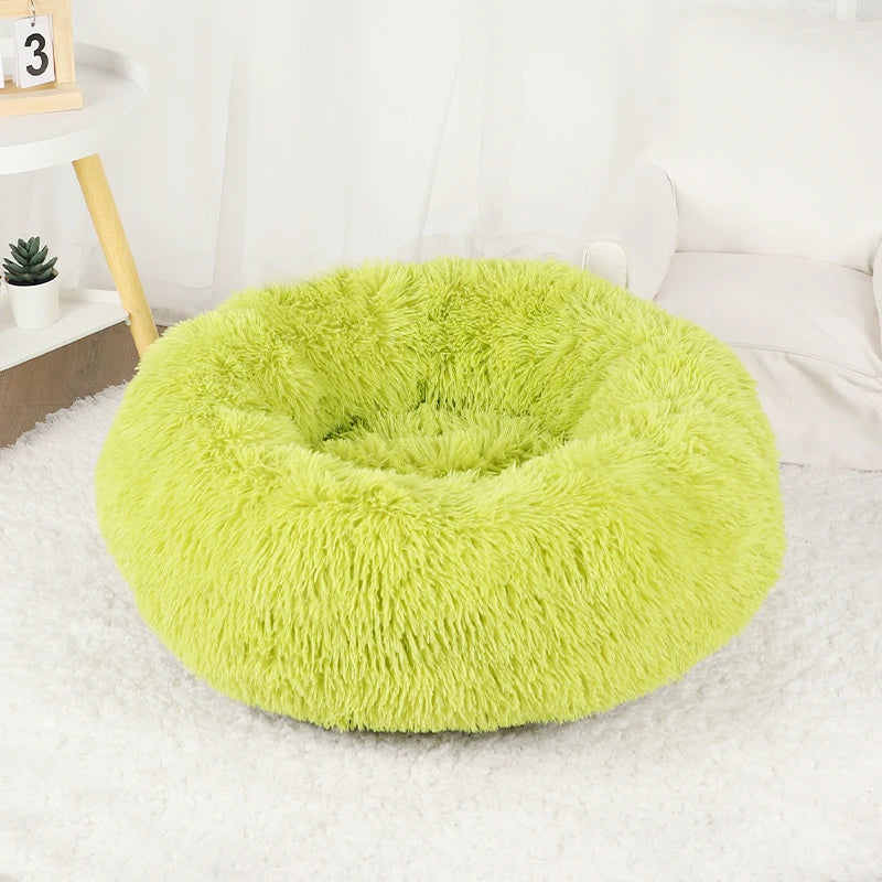 A light frosted plush donut dog bed — supplier photograph 14 of 16