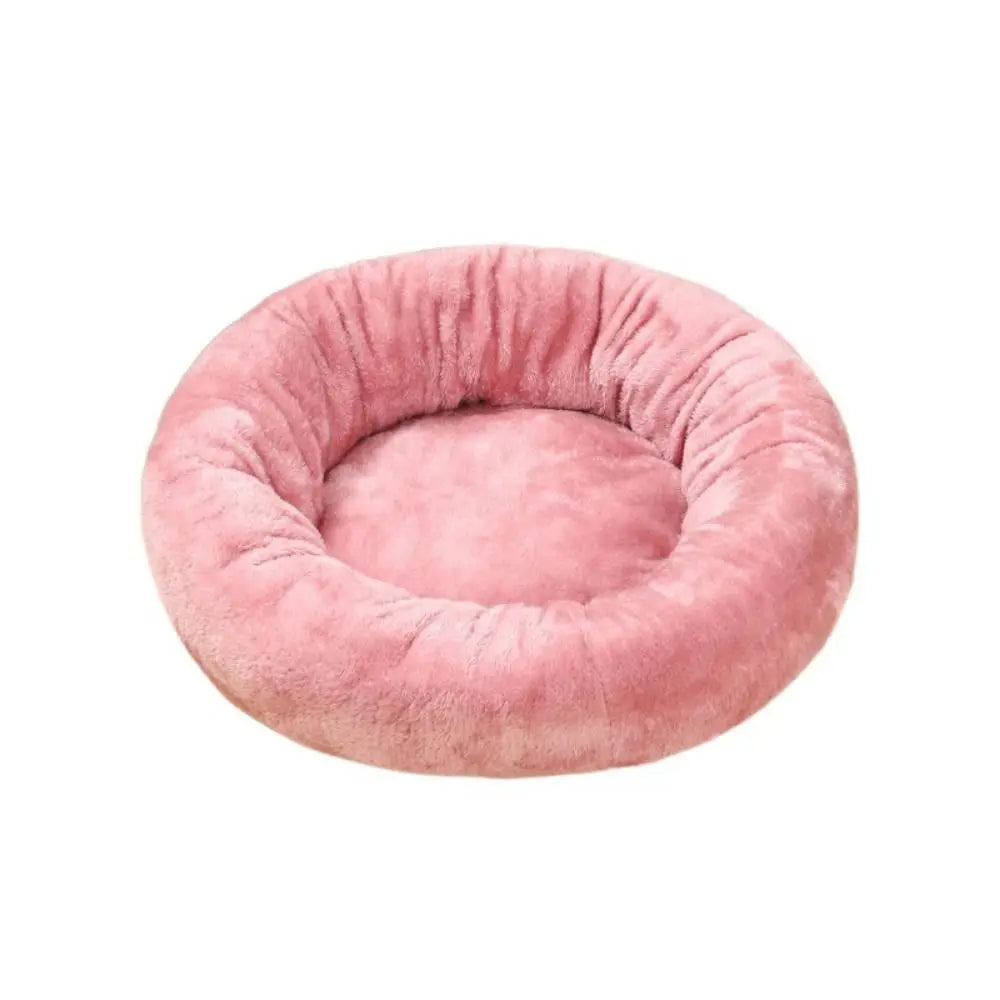 A dark charcoal plush donut dog bed — supplier photograph 8 of 9