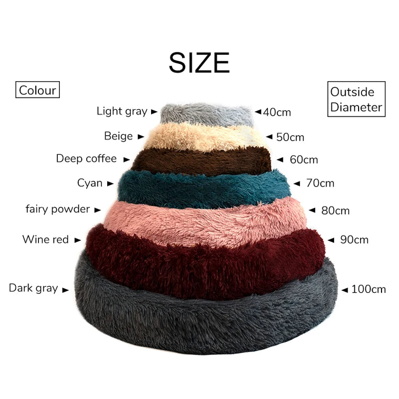 A pure white warming plush donut dog bed — supplier photograph 7 of 15
