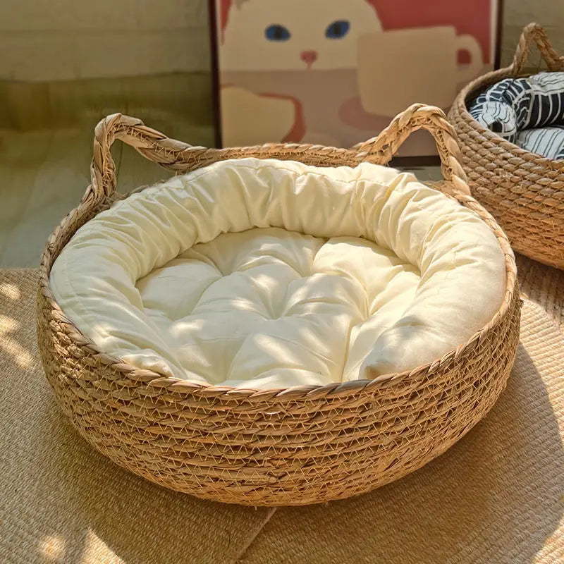 A woven rattan dog bed — supplier photograph 8 of 8