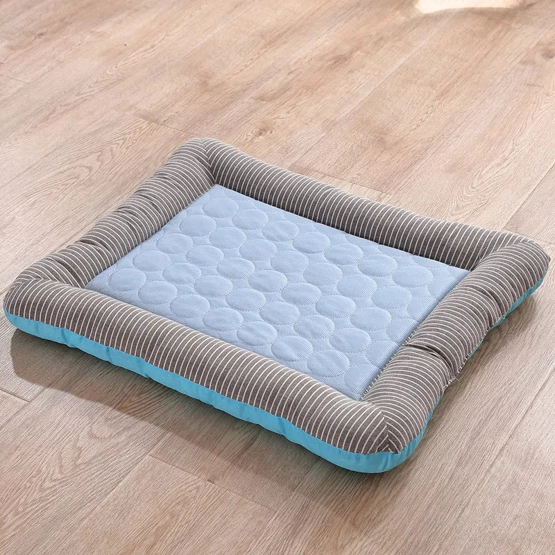 A cooling ice silk bolster dog bed — supplier photograph 5 of 8