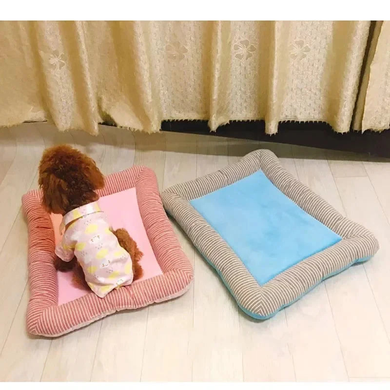 A cooling ice silk bolster dog bed — supplier photograph 6 of 8