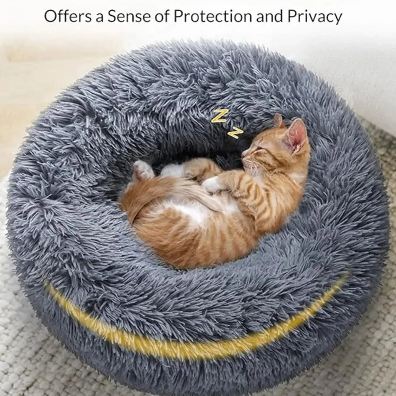 A round dog bed with a raised rim — supplier photograph 3 of 28