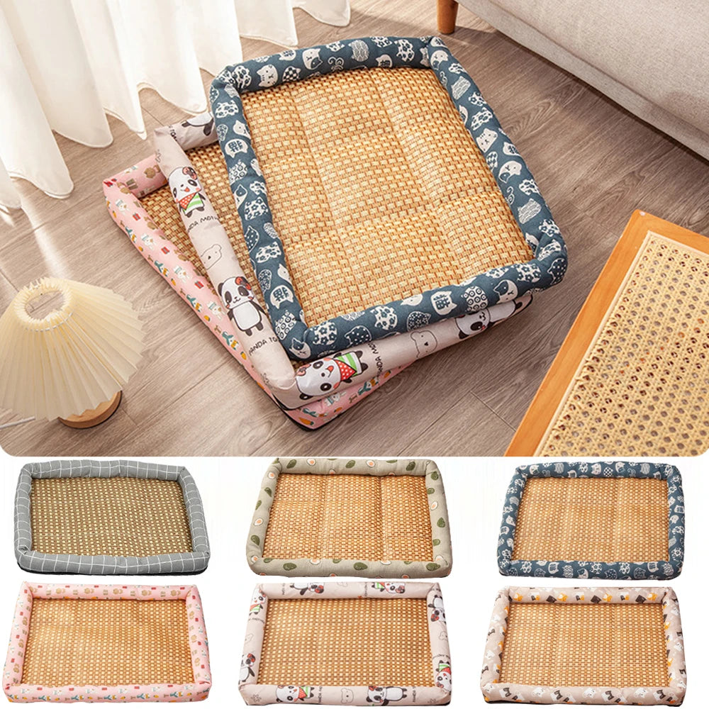 A cooling woven rattan mat for dogs — supplier photograph 2 of 12