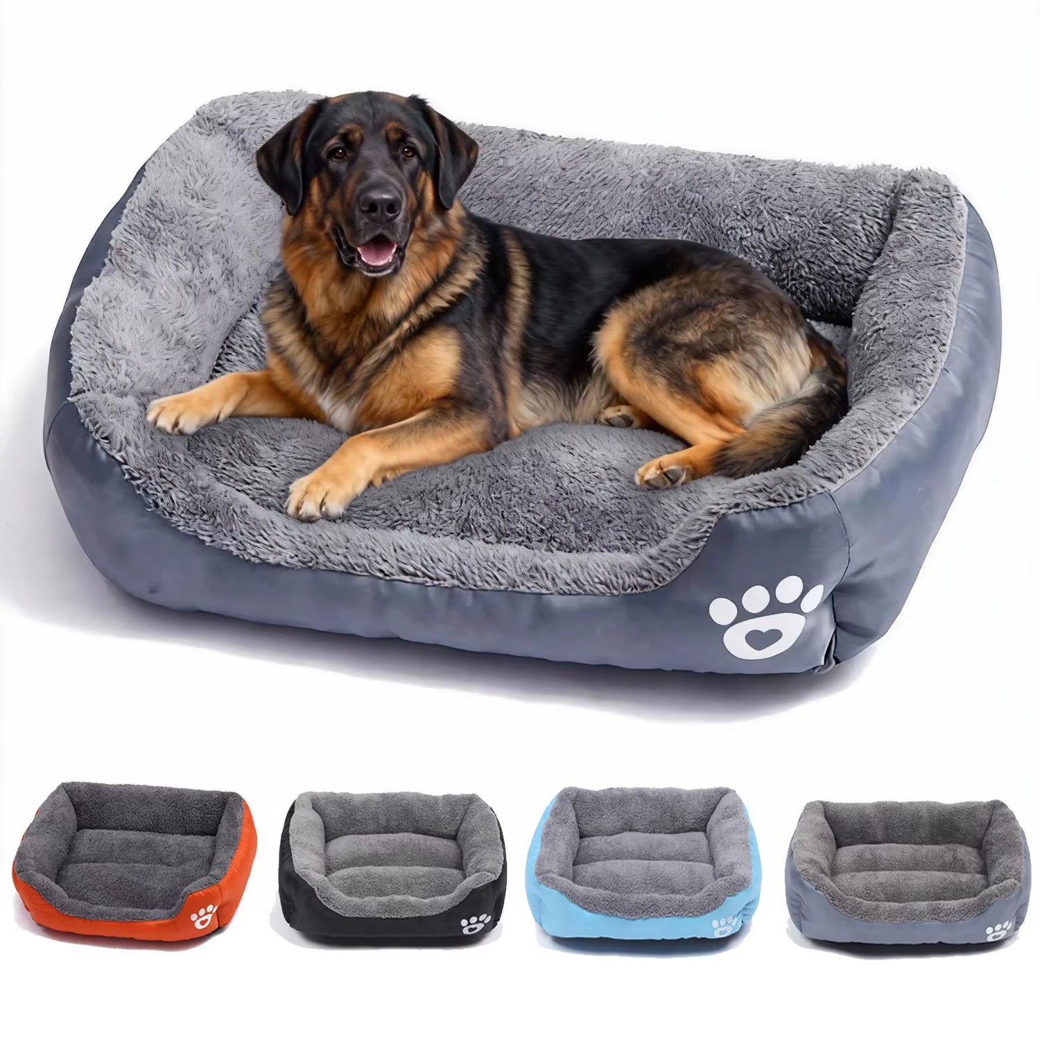 A dog bed with sides on three edges, washable — supplier photograph 2 of 20