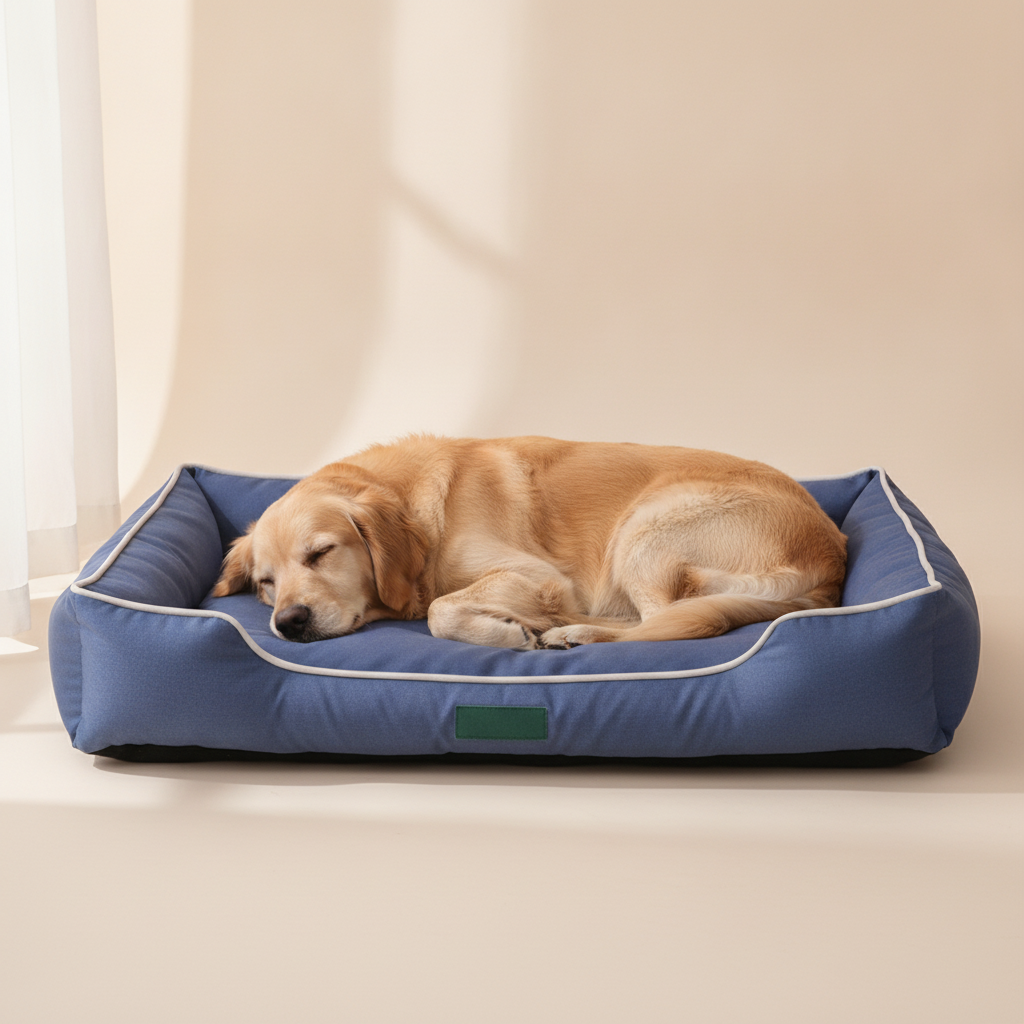 The bed in scale, with a dog of the size it is made for