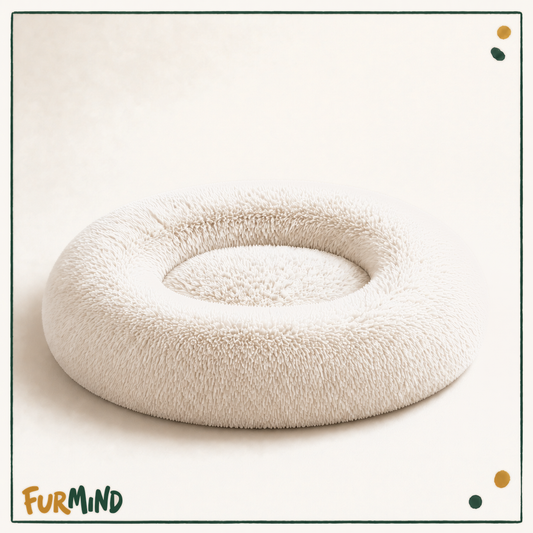Shaggy Plush Donut Dog Bed