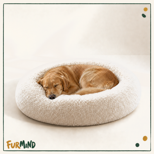 Shaggy Plush Donut Dog Bed
