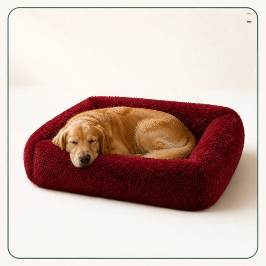 Shaggy Plush Square Dog Bed
