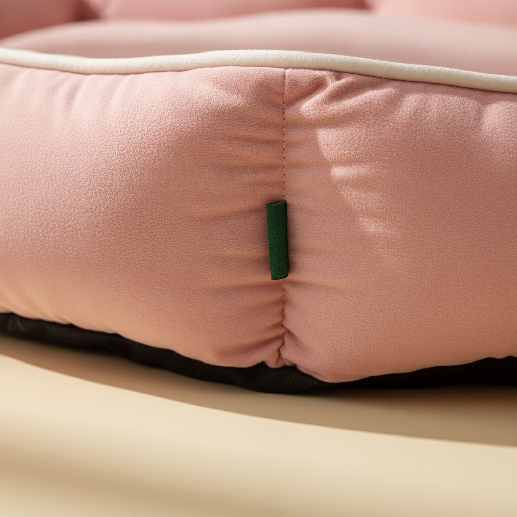 Close-up of the corner, fabric weave visible