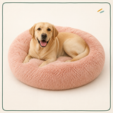 Long-Pile Donut Dog Bed