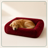 Shaggy Plush Square Dog Bed