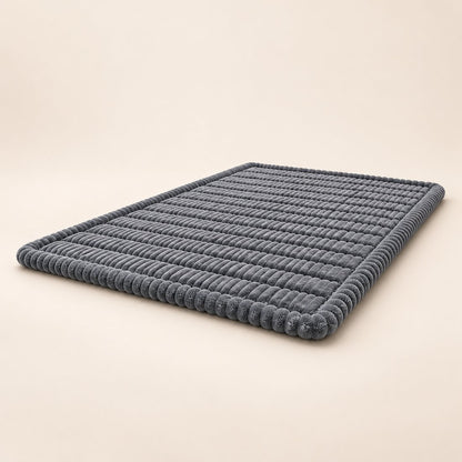 The Grey ribbed car-seat dog bed, complete product