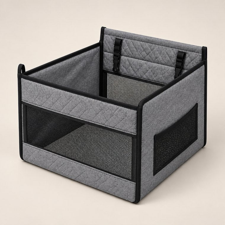 Back Seat Dog Car Bed in Gray