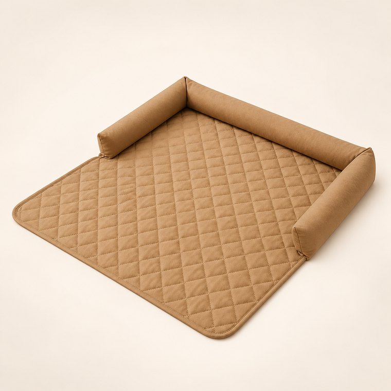 Bolstered Sofa Dog Mat in Wood