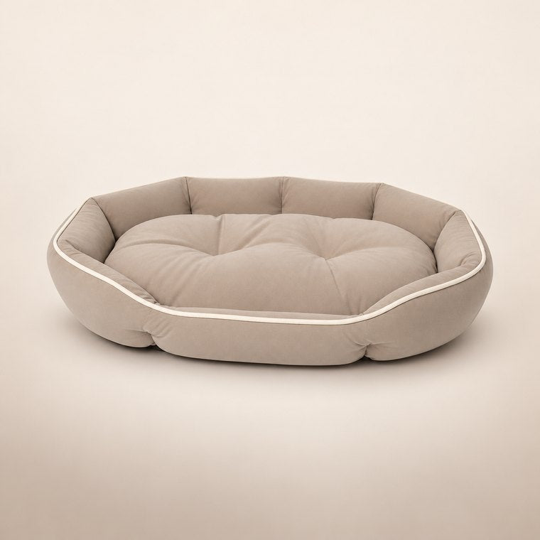 Cushioned Dog Sofa Bed in Khaki
