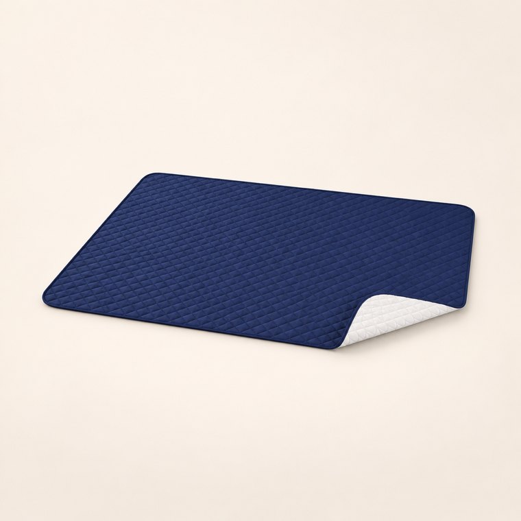Diamond-Quilted Waterproof Dog Blanket in Dark Blue