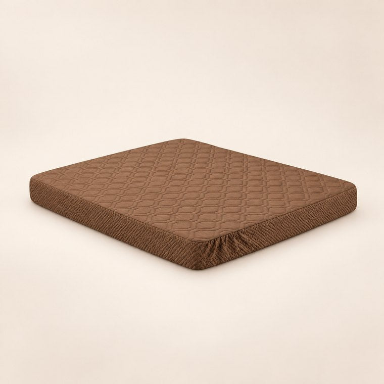 Fitted Quilted Dog Bed Cover in Coffee Brown