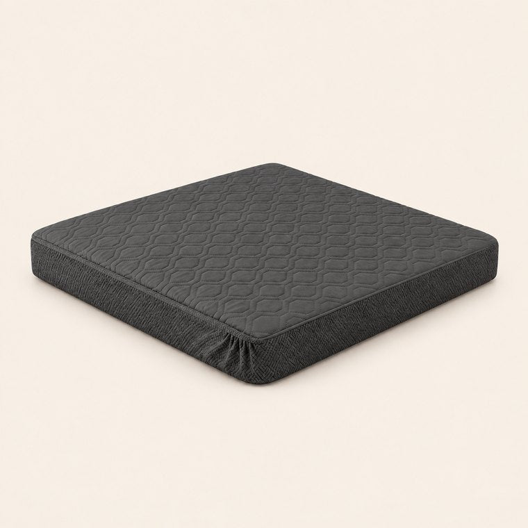 Fitted Quilted Dog Bed Cover in Dark Gray