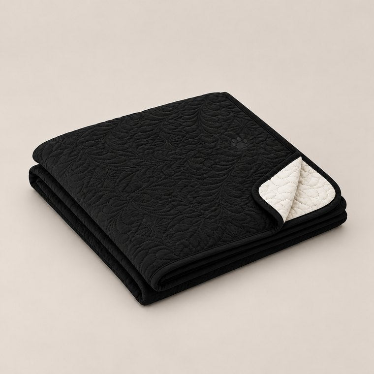 Floral Waterproof Dog Blanket in Black