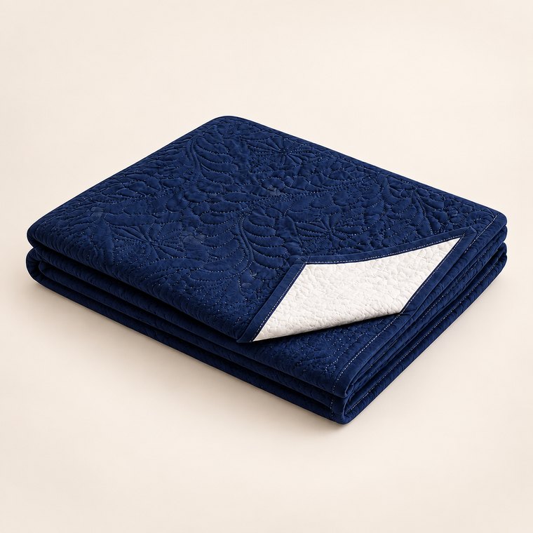Floral Waterproof Dog Blanket in Dark Blue