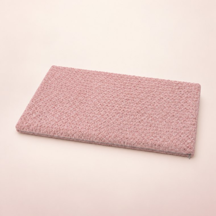Foam Dog Bed with Washable Cover in Pink