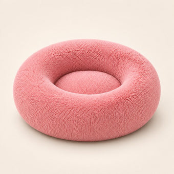 Long-Pile Donut Dog Bed