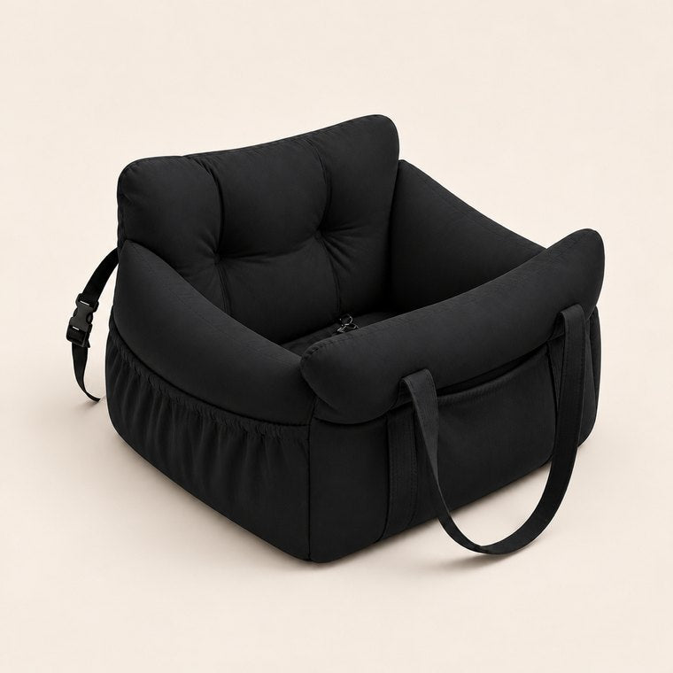 Padded Dog Car Booster Seat in Black