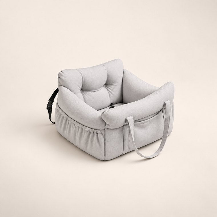 Padded Dog Car Booster Seat in Gray