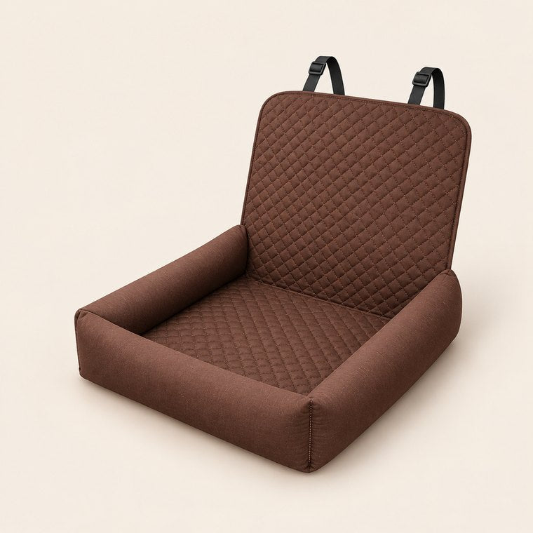 Quilted Front Seat Dog Bed in Cocoa