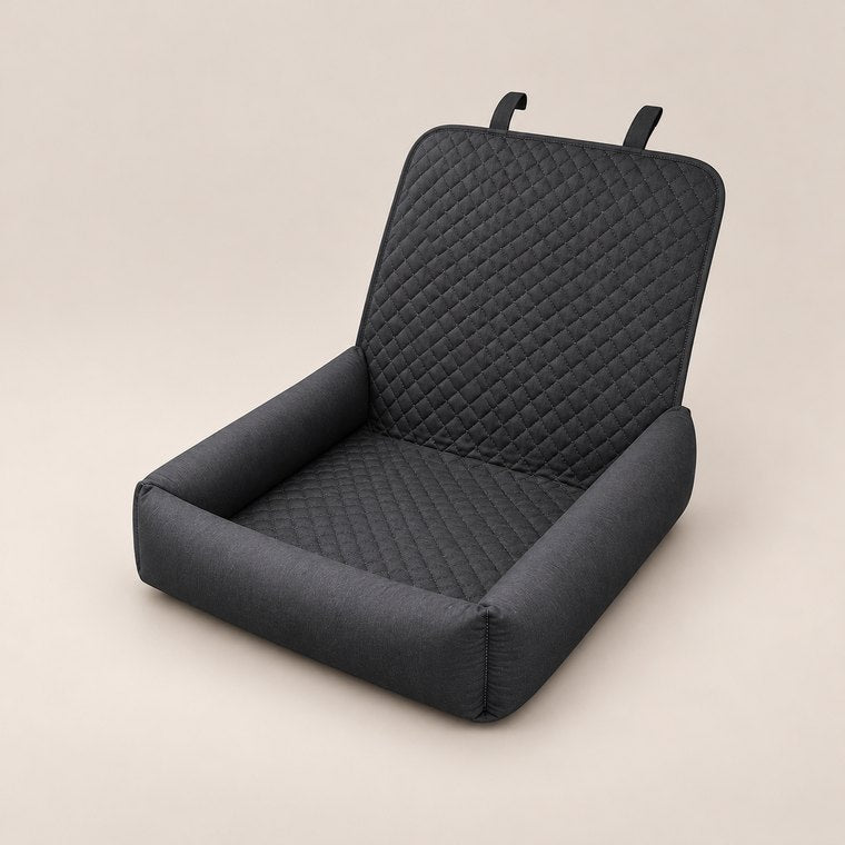 Quilted Front Seat Dog Bed in Charcoal