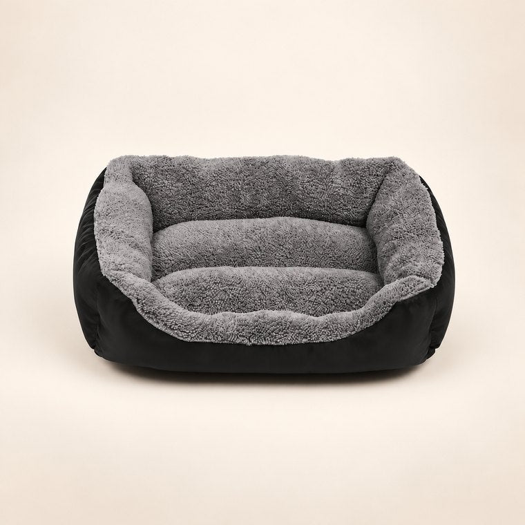 Washable Square Dog Sofa Bed in Black