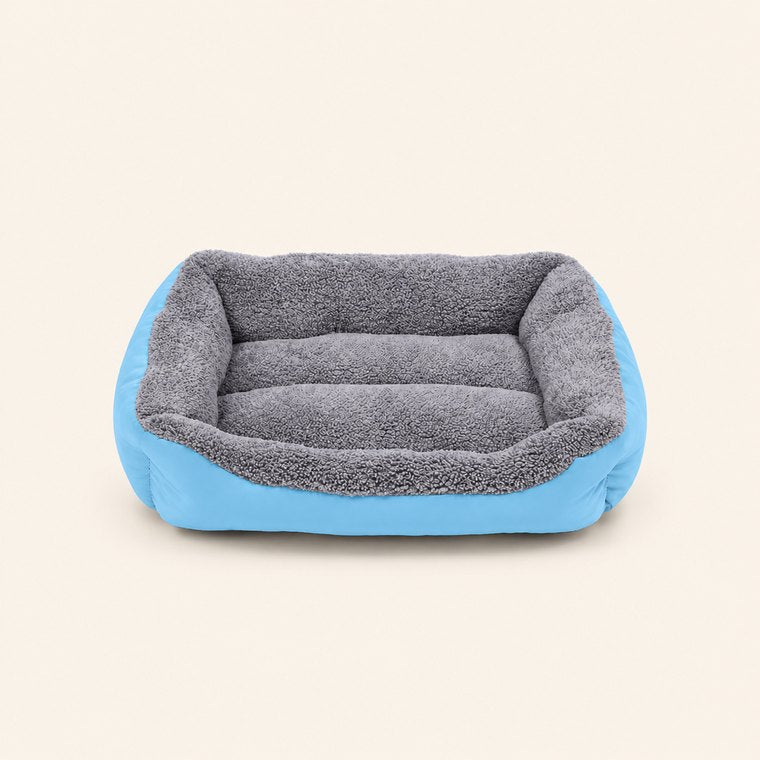Washable Square Dog Sofa Bed in Blue