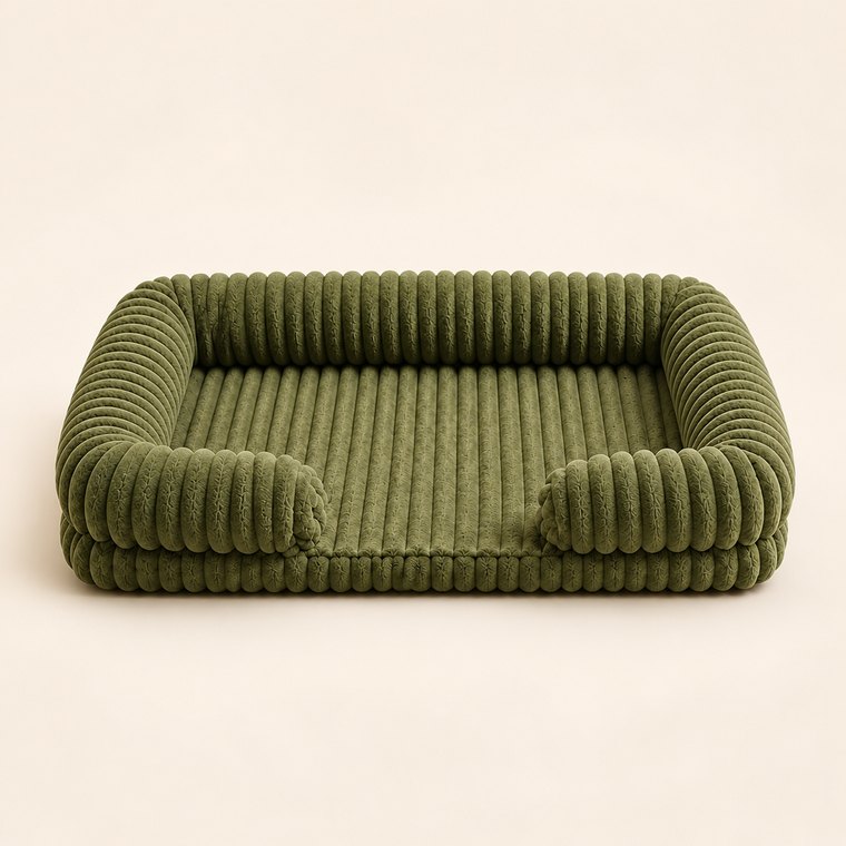 Waterproof Corduroy Sofa Dog Bed in Green