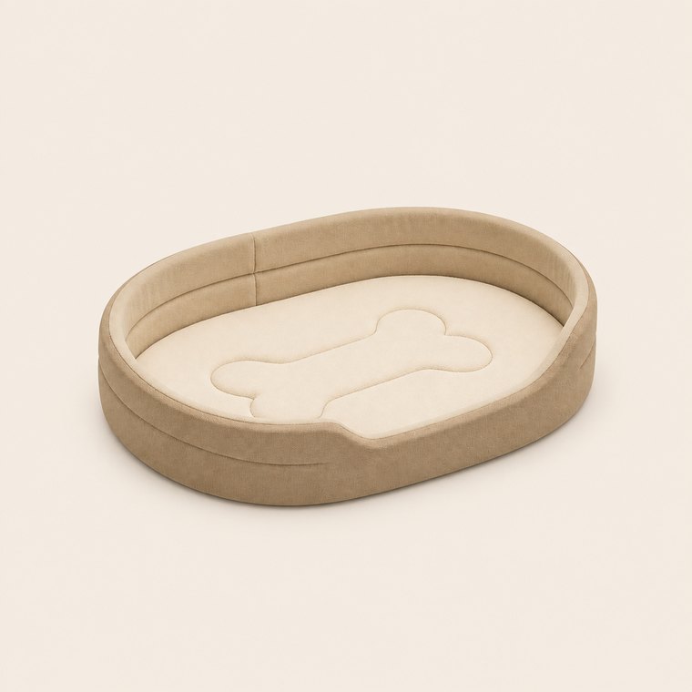 Waterproof Dog Sofa Bed with Inner Pad in Khaki